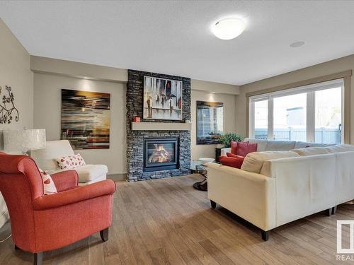 17115 71 Street, Edmonton, AB - Indoor Photo Showing Living Room With Fireplace