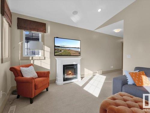 17115 71 Street, Edmonton, AB - Indoor Photo Showing Living Room With Fireplace