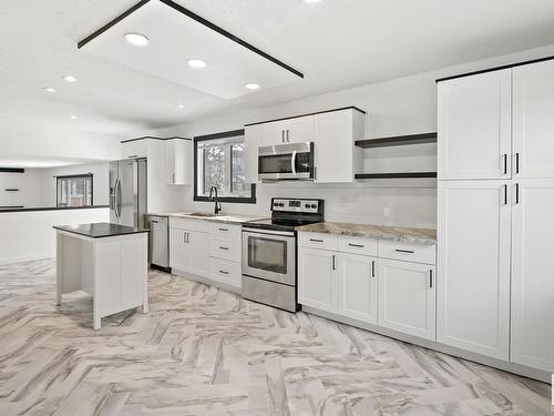 2432 117 Street, Edmonton, AB - Indoor Photo Showing Kitchen With Stainless Steel Kitchen