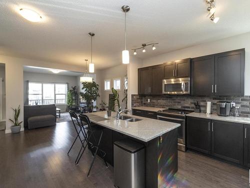 17616 58 Street, Edmonton, AB - Indoor Photo Showing Kitchen With Double Sink With Upgraded Kitchen