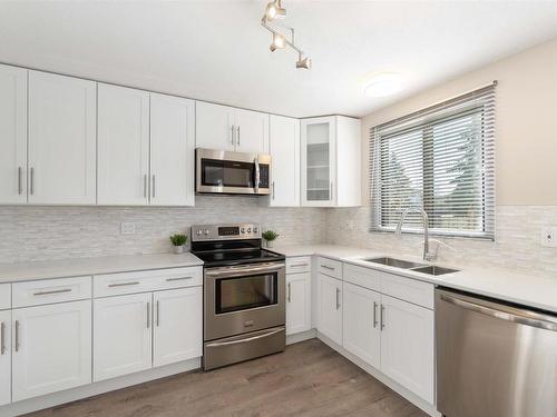 18003 76 Avenue, Edmonton, AB - Indoor Photo Showing Kitchen With Double Sink With Upgraded Kitchen