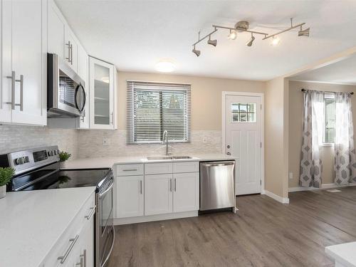 18003 76 Avenue, Edmonton, AB - Indoor Photo Showing Kitchen With Double Sink