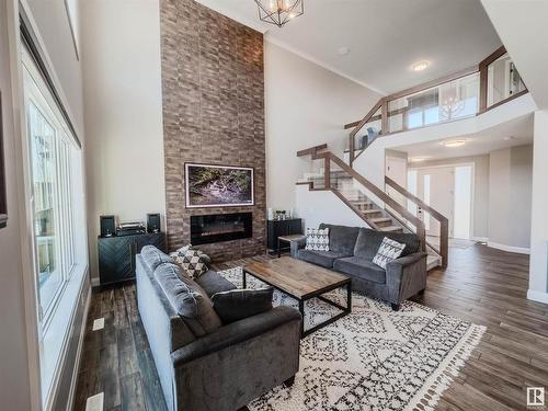 12819 202 Street, Edmonton, AB - Indoor Photo Showing Living Room With Fireplace