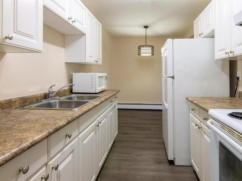 204 10529 93 Street, Edmonton, AB - Indoor Photo Showing Kitchen With Double Sink