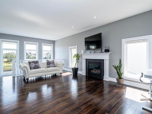 709 178A Street, Edmonton, AB - Indoor Photo Showing Living Room With Fireplace