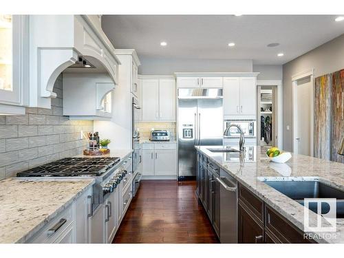 4096 Whispering River Drive, Edmonton, AB - Indoor Photo Showing Kitchen With Double Sink With Upgraded Kitchen