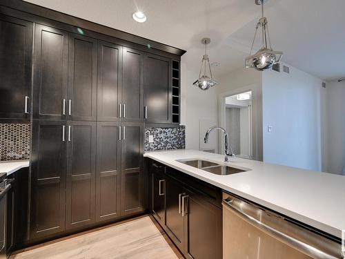 113 11080 Ellerslie Road, Edmonton, AB - Indoor Photo Showing Kitchen With Double Sink With Upgraded Kitchen