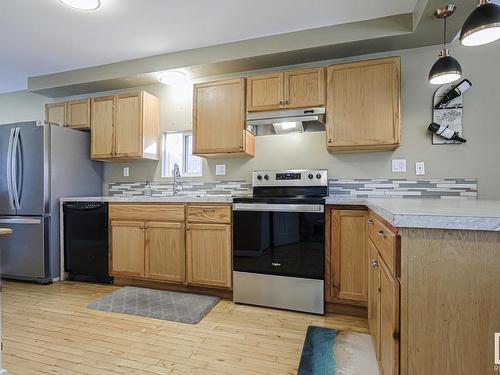 12009 86 Street, Edmonton, AB - Indoor Photo Showing Kitchen With Double Sink