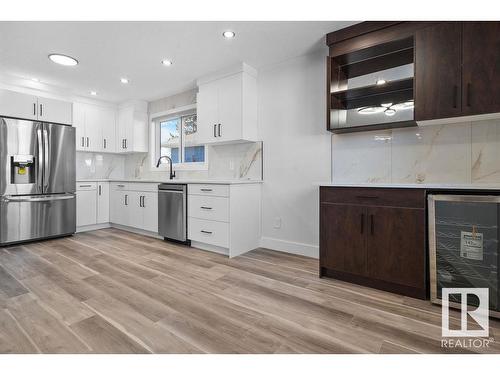 8307 14 Avenue, Edmonton, AB - Indoor Photo Showing Kitchen With Stainless Steel Kitchen