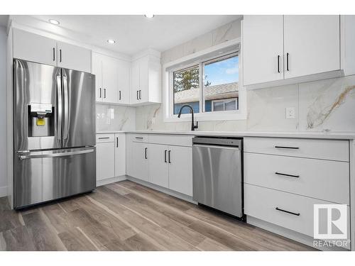 8307 14 Avenue, Edmonton, AB - Indoor Photo Showing Kitchen With Stainless Steel Kitchen