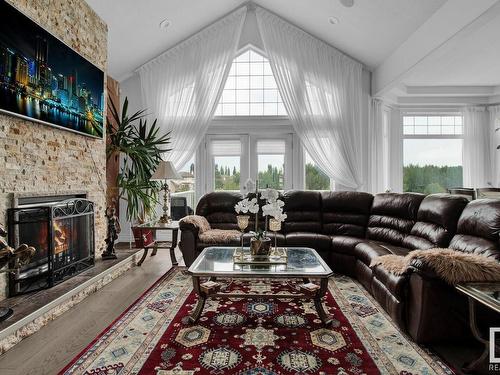 251 Galland Close, Edmonton, AB - Indoor Photo Showing Living Room With Fireplace