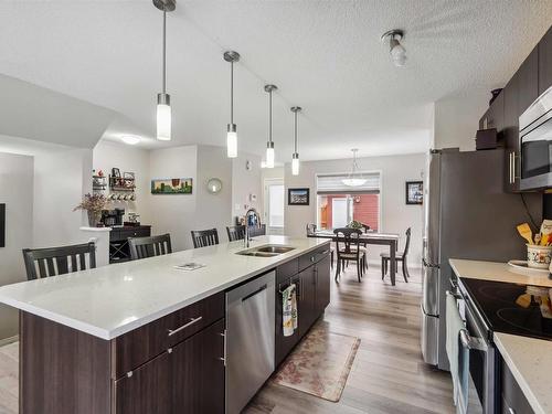 4750 Crabapple Run, Edmonton, AB - Indoor Photo Showing Kitchen With Stainless Steel Kitchen With Double Sink With Upgraded Kitchen