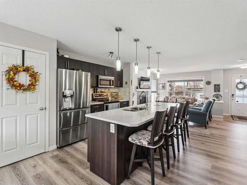 4750 Crabapple Run, Edmonton, AB - Indoor Photo Showing Kitchen With Stainless Steel Kitchen With Double Sink With Upgraded Kitchen