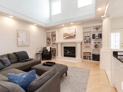 10507 131 Street, Edmonton, AB - Indoor Photo Showing Living Room With Fireplace