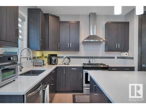 3209 Winspear Crescent, Edmonton, AB - Indoor Photo Showing Kitchen With Double Sink With Upgraded Kitchen