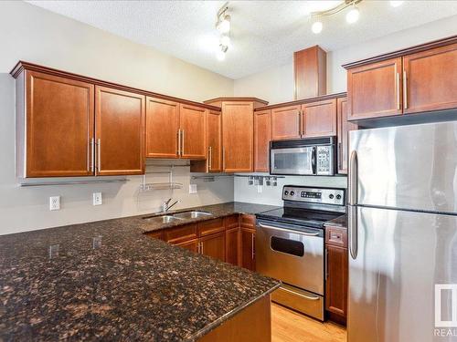 608 10319 111 Street, Edmonton, AB - Indoor Photo Showing Kitchen With Double Sink