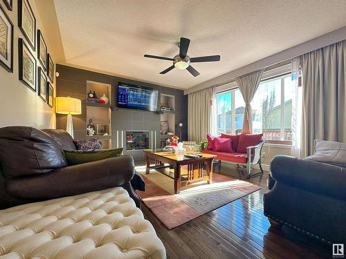 7415 169 Avenue, Edmonton, AB - Indoor Photo Showing Living Room With Fireplace