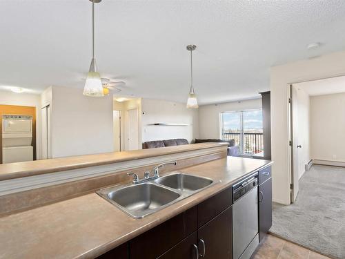 419 1180 Hyndman Road, Edmonton, AB - Indoor Photo Showing Kitchen With Double Sink