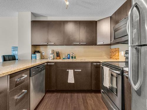 106 14808 125 Street, Edmonton, AB - Indoor Photo Showing Kitchen With Stainless Steel Kitchen With Upgraded Kitchen