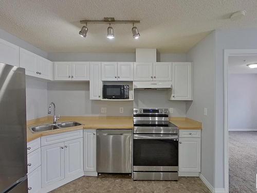 105 245 Edwards Drive, Edmonton, AB - Indoor Photo Showing Kitchen With Double Sink