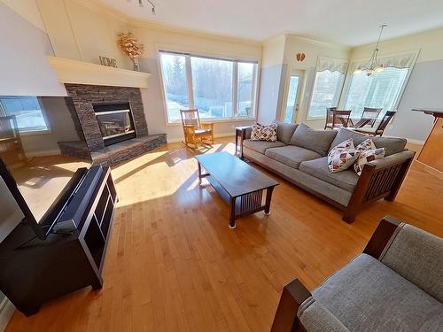 103 Caldwell Way, Edmonton, AB - Indoor Photo Showing Living Room With Fireplace