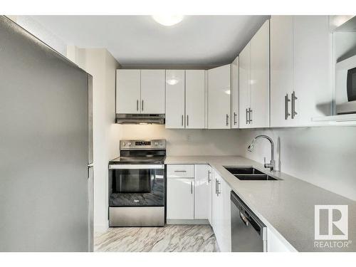 1010 10145 109 Street, Edmonton, AB - Indoor Photo Showing Kitchen With Double Sink