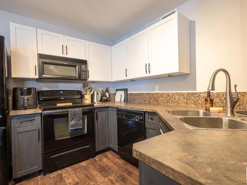 18 150 Edwards Drive, Edmonton, AB - Indoor Photo Showing Kitchen With Double Sink