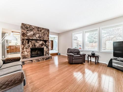 224 Warwick Road, Edmonton, AB - Indoor Photo Showing Living Room With Fireplace