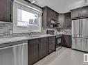 17211 60 Avenue, Edmonton, AB  - Indoor Photo Showing Kitchen With Stainless Steel Kitchen With Double Sink With Upgraded Kitchen 