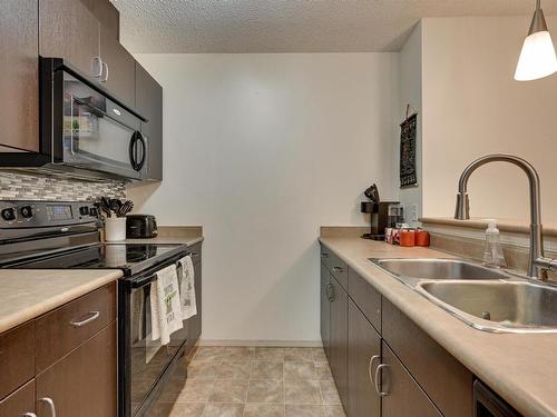 110 1188 Hyndman Road, Edmonton, AB - Indoor Photo Showing Kitchen With Double Sink