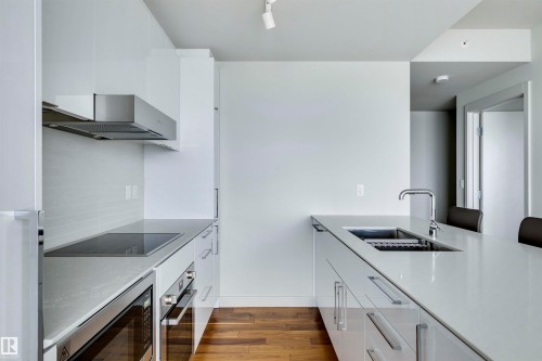 2912 10360 102 Street, Edmonton, AB - Indoor Photo Showing Kitchen With Double Sink
