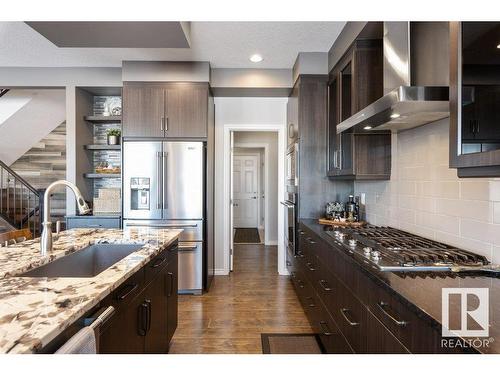 3414 Parker Loop, Edmonton, AB - Indoor Photo Showing Kitchen With Stainless Steel Kitchen With Upgraded Kitchen