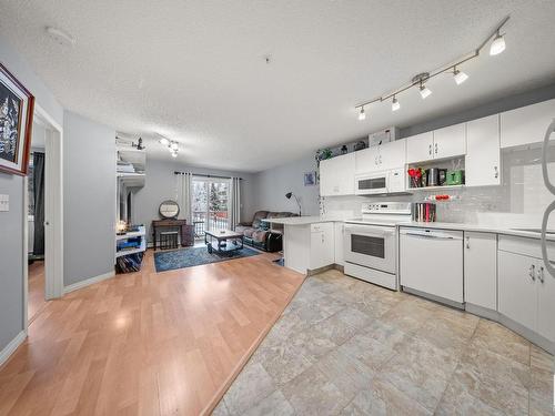 214 10535 122 Street, Edmonton, AB - Indoor Photo Showing Kitchen With Double Sink