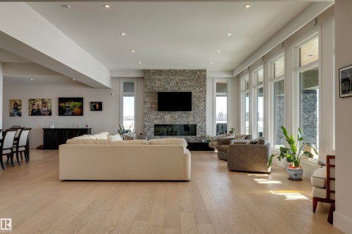 B 25056 Twp Road 492, Rural Leduc County, AB - Indoor Photo Showing Living Room With Fireplace