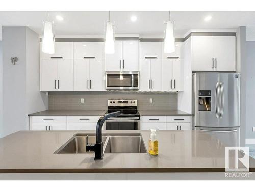 12116 80 Street, Edmonton, AB - Indoor Photo Showing Kitchen With Stainless Steel Kitchen With Upgraded Kitchen