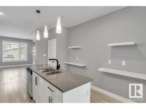 12116 80 Street, Edmonton, AB - Indoor Photo Showing Kitchen With Double Sink