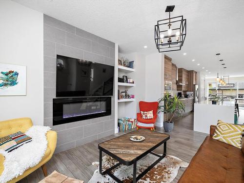 10917 79 Avenue, Edmonton, AB - Indoor Photo Showing Living Room With Fireplace