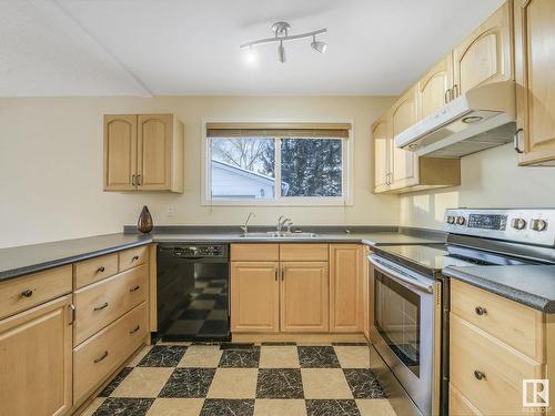 141 Homestead Crescent, Edmonton, AB - Indoor Photo Showing Kitchen With Double Sink