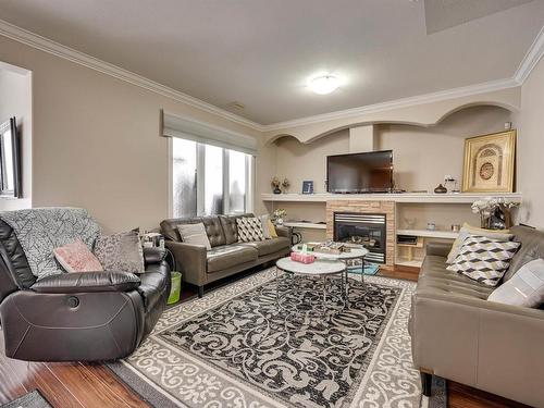 14028 134 Street, Edmonton, AB - Indoor Photo Showing Living Room With Fireplace