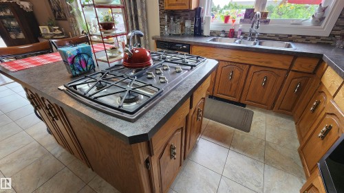 5307 Ravine Drive, Elk Point, AB - Indoor Photo Showing Kitchen With Double Sink