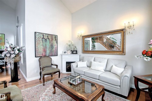 329 Heath Road, Edmonton, AB - Indoor Photo Showing Living Room With Fireplace