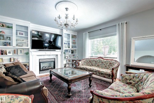 329 Heath Road, Edmonton, AB - Indoor Photo Showing Living Room With Fireplace