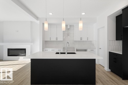 364 Bluff Cove, Leduc, AB - Indoor Photo Showing Kitchen With Upgraded Kitchen