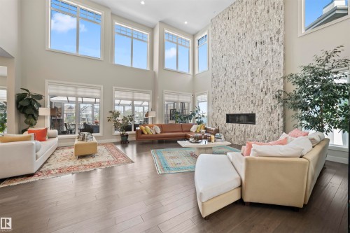 8948 20 Avenue, Edmonton, AB - Indoor Photo Showing Living Room With Fireplace