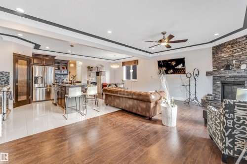 16756 60 Street, Edmonton, AB - Indoor Photo Showing Other Room With Fireplace