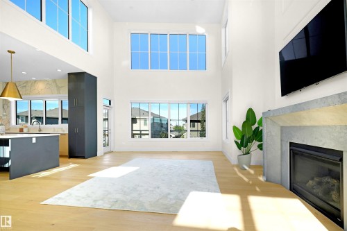 11 Jubilation Drive, St. Albert, AB - Indoor Photo Showing Living Room With Fireplace