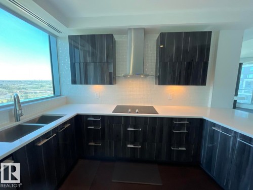 1003 11969 Jasper Avenue, Edmonton, AB - Indoor Photo Showing Kitchen With Double Sink