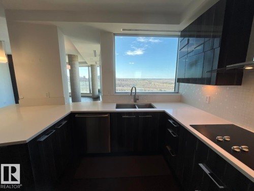 1003 11969 Jasper Avenue, Edmonton, AB - Indoor Photo Showing Kitchen With Double Sink
