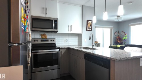 206 3670 139 Avenue, Edmonton, AB - Indoor Photo Showing Kitchen With Double Sink With Upgraded Kitchen