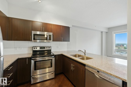 701 10152 104 Street, Edmonton, AB - Indoor Photo Showing Kitchen With Double Sink